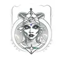 tarot witchy trailing tattoo design idea