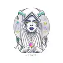 tarot witchy trailing tattoo design idea