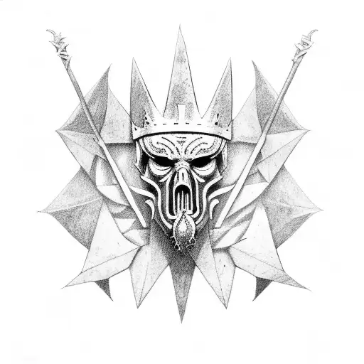 The leper king mask tattoo design idea