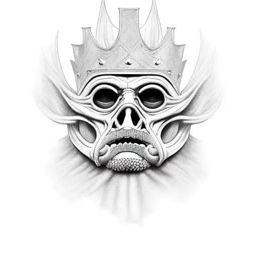 The leper king mask tattoo design idea