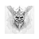 The leper king mask tattoo design idea