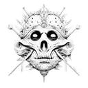 The leper king mask tattoo design idea