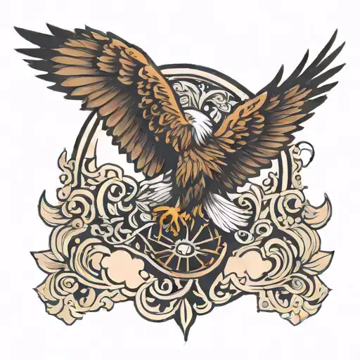 go with your gut using eagle flying tattoo design idea