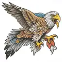 go with your gut using eagle flying tattoo design idea
