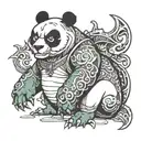 go with your gut dragon warrior panda bear tattoo design idea
