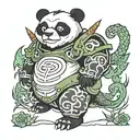 go with your gut dragon warrior panda bear tattoo design idea