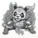 go with your gut dragon warrior panda bear tattoo design idea