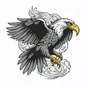 go with your gut using eagle flying tattoo design idea
