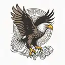 go with your gut using eagle flying tattoo design idea