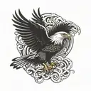 go with your gut using eagle flying tattoo design idea