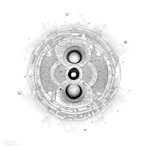 adrenaline molecule and serotonin molecule, swirling in yin yang design tattoo design idea