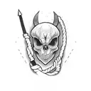 Ailm with rope that has been repaired around it tattoo design idea