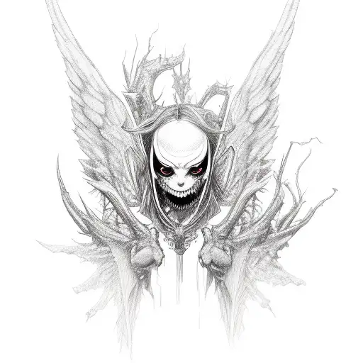  demonic wings with barb wire tattoo design idea