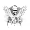 evil wings with barb wire and lil peep exit life inspired text tattoo design idea