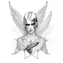 evil wings with barb wire and lil peep exit life inspired text tattoo design idea