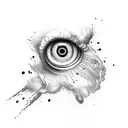 eye, text: all glory is fleeting and bird tattoo design idea