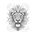 lion skull tattoo design idea