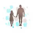 A silhouette of a father and daughter holding hands tattoo design idea
