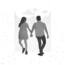 A silhouette of a father and daughter holding hands tattoo design idea