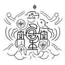 Minimalistic tattoo design using symbols to depict the Christian gospel of Jesus' saving grace tattoo design idea