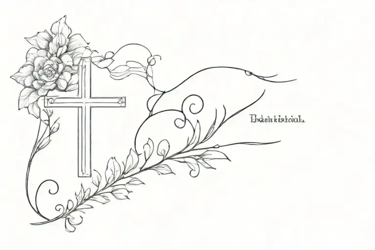 cross with bible verse tattoo design idea