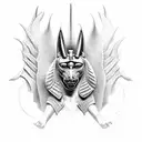 anubis god of the underworld  tattoo design idea