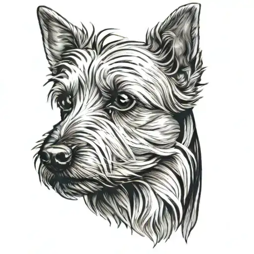 silky terrier tattoo design idea
