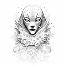 Snow Lands on Top (in text) with snowflakes around it  tattoo design idea