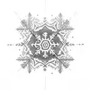 Snow Lands on Top (in text) with snowflakes around it  tattoo design idea