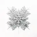 Snow Lands on Top in text, with snowflakes around it  tattoo design idea