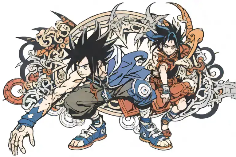 anime sasuke curse mark hunter x hunter tattoo design idea