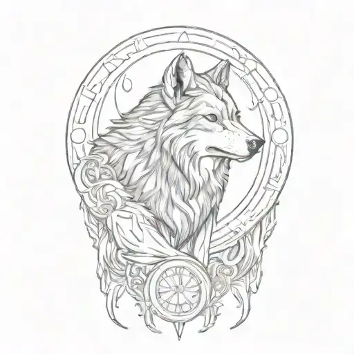 Wolf Howling at The Moon tattoo design idea