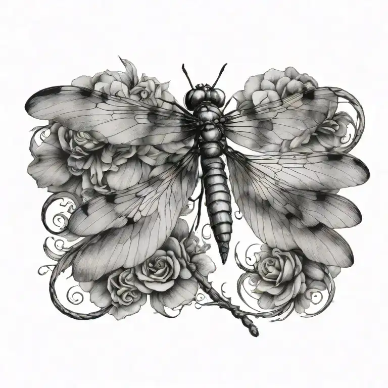 Perched Dragonfly tattoo design idea