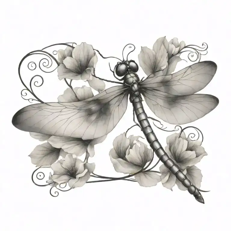 Perched Dragonfly tattoo design idea