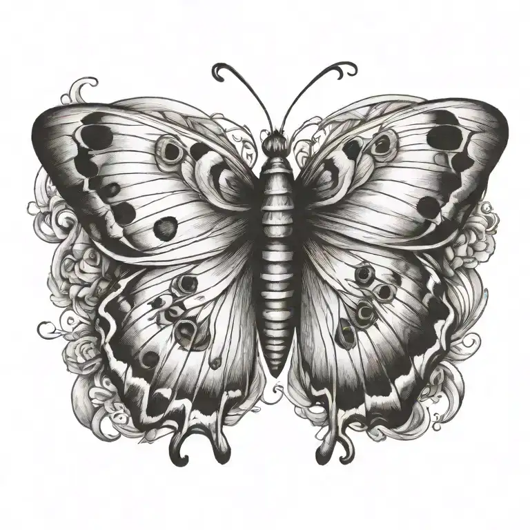 Perched Butterfly tattoo design idea