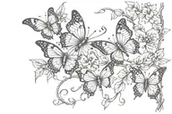 Butterflies on a vine tattoo design idea