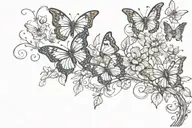 Butterflies on a vine tattoo design idea