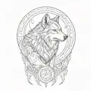 Wolf Howling at The Moon tattoo design idea