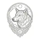 Wolf Howling at The Moon tattoo design idea