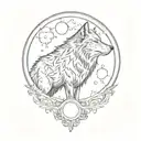 Wolf Howling at The Moon tattoo design idea