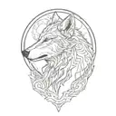 Wolf Howling at The Moon tattoo design idea