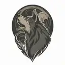 Wolf Howling at the moon tattoo design idea