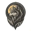Wolf Howling at the moon tattoo design idea