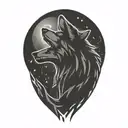 Wolf Howling at the moon tattoo design idea