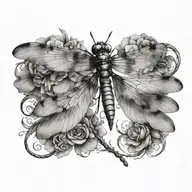 Perched Dragonfly tattoo design idea