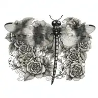 Perched Dragonfly tattoo design idea