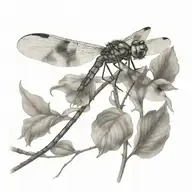 Perched Dragonfly tattoo design idea