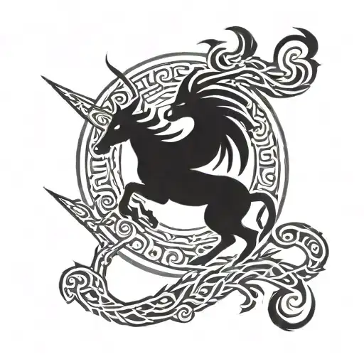 njord god and skadi tattoo design idea