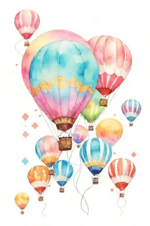 12 ballons for my nephew and niece   tattoo design idea