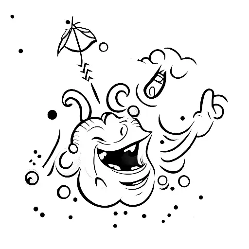 let go laughing tattoo design idea